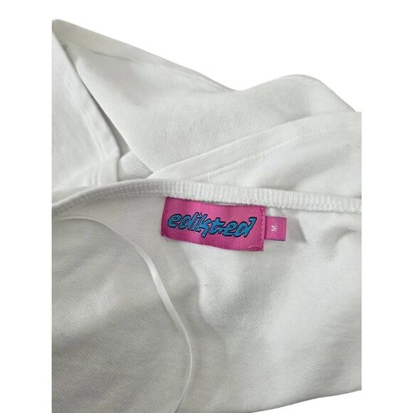 Edikted Celine Contrast Halter Top Size Medium White Black Crop - Picture 5 of 6